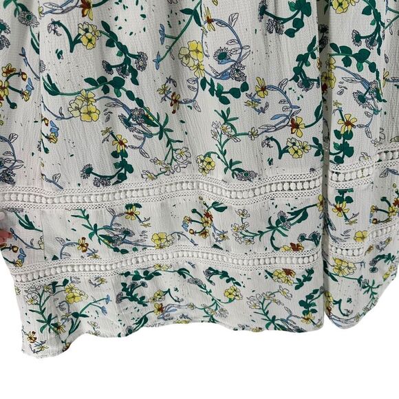 Off The Shoulder Midi Dress Ruffle White Green Floral Size 4 Pretty Little Thing - Picture 4 of 9